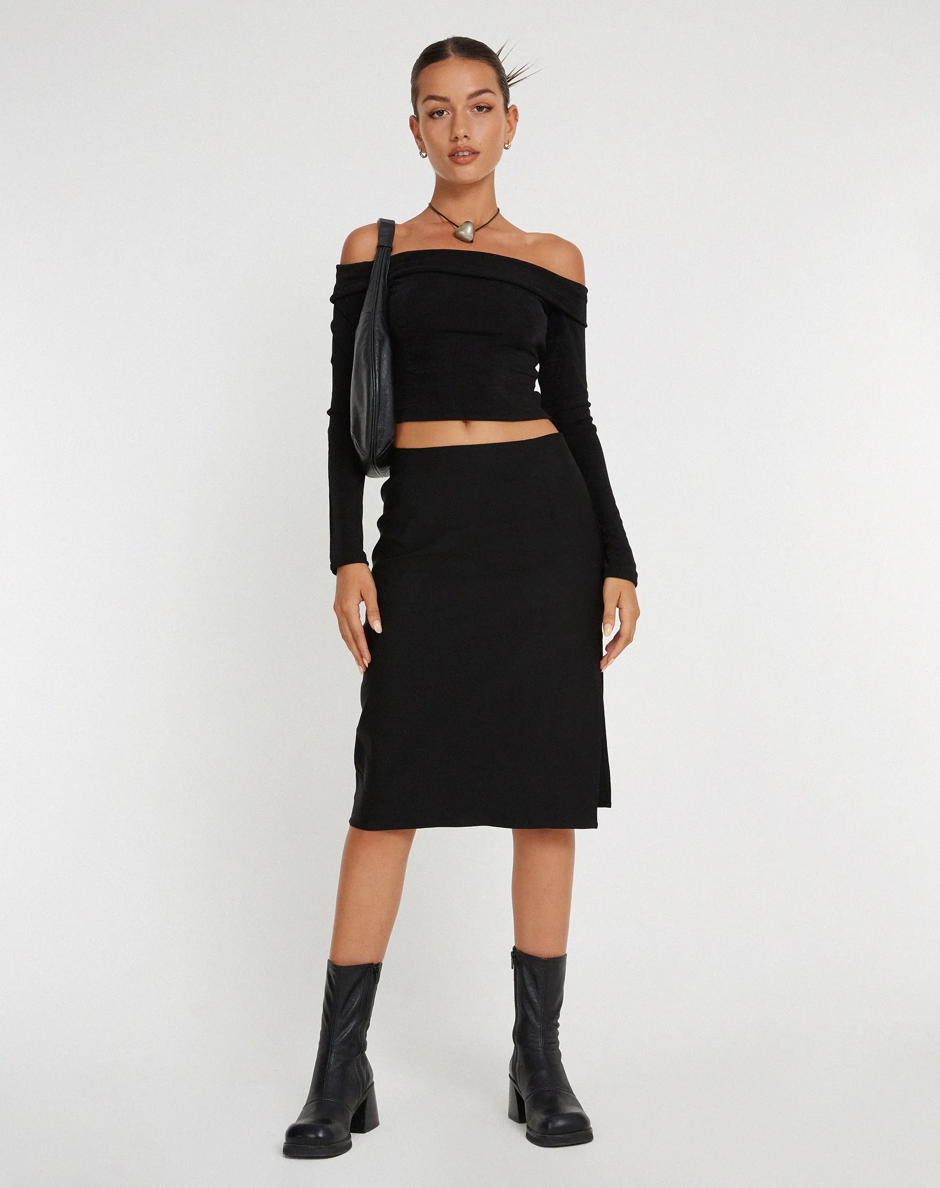 Sekoji Midi Skirt in Black