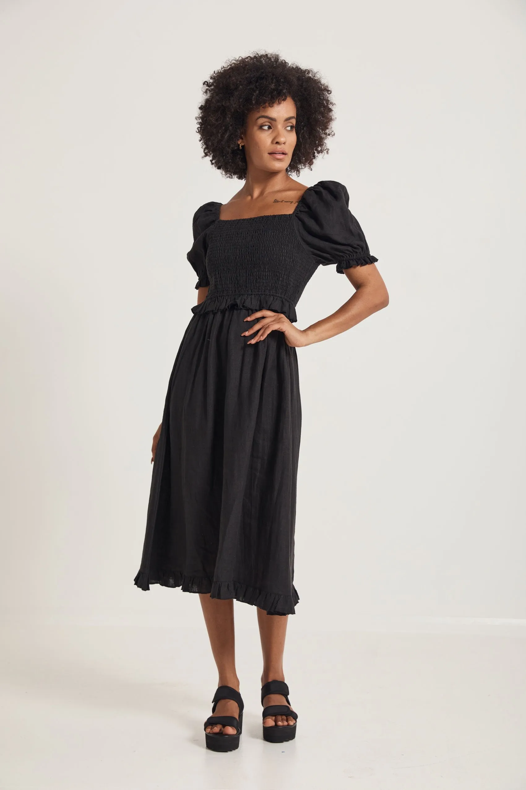 Shiloh Linen Midi Dress