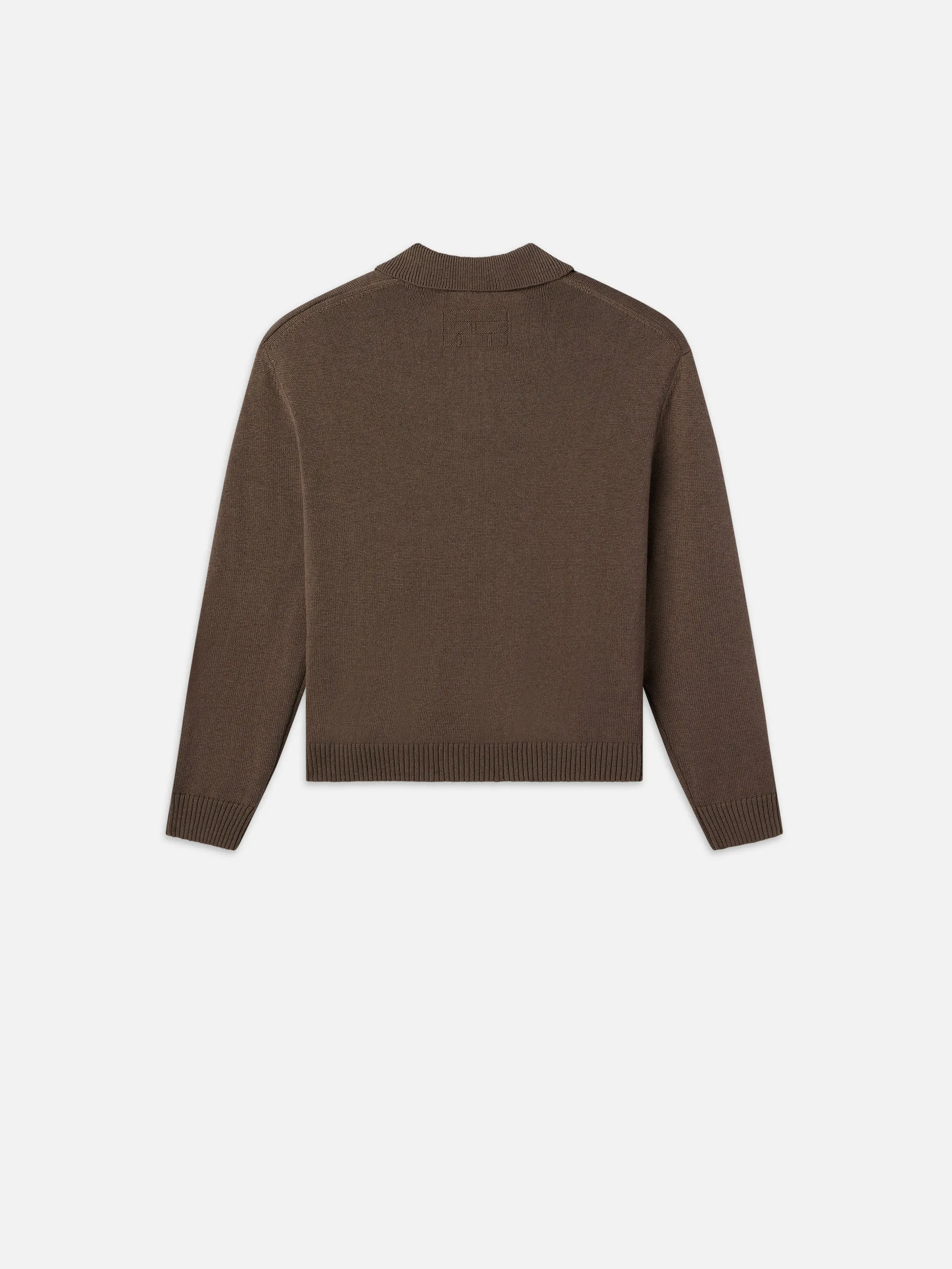 Silk Blend Polo Sweater -- Soft Mocha