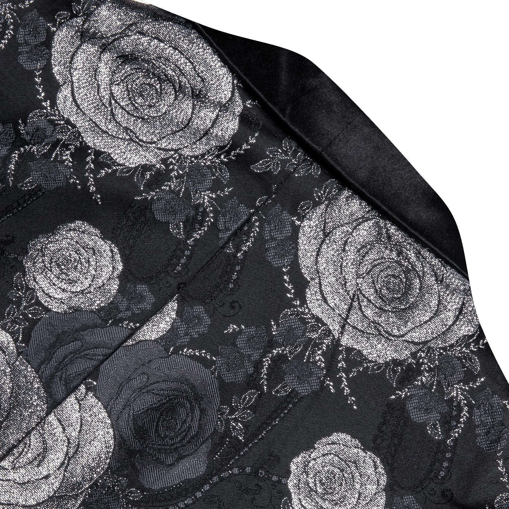 Silver Grey Black Floral Rose Men's Suit for Party