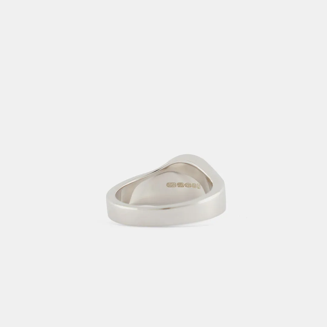 Silver Round Mother Of Pearl Ring