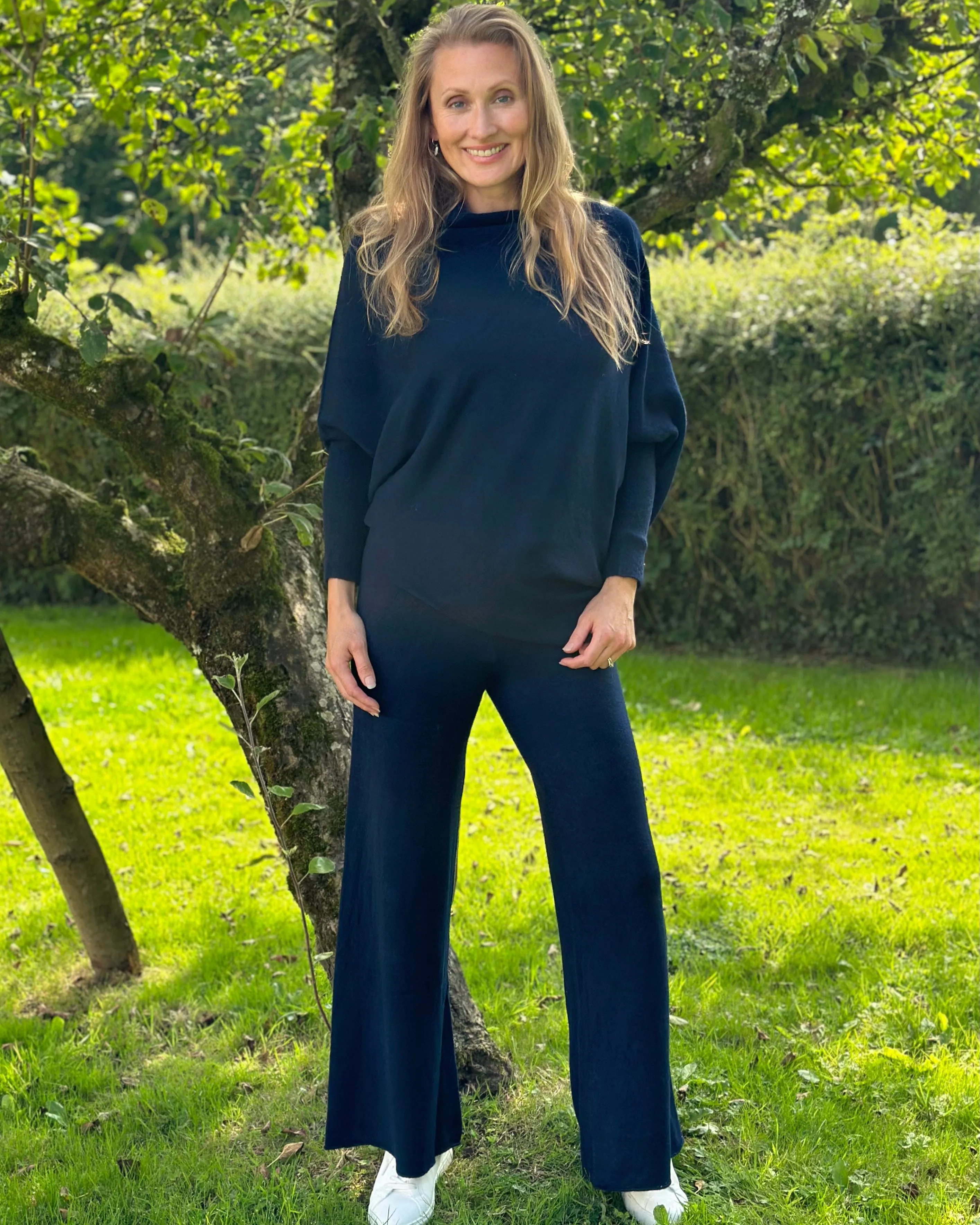 Soft Knit Asymmetric Jumper - Navy