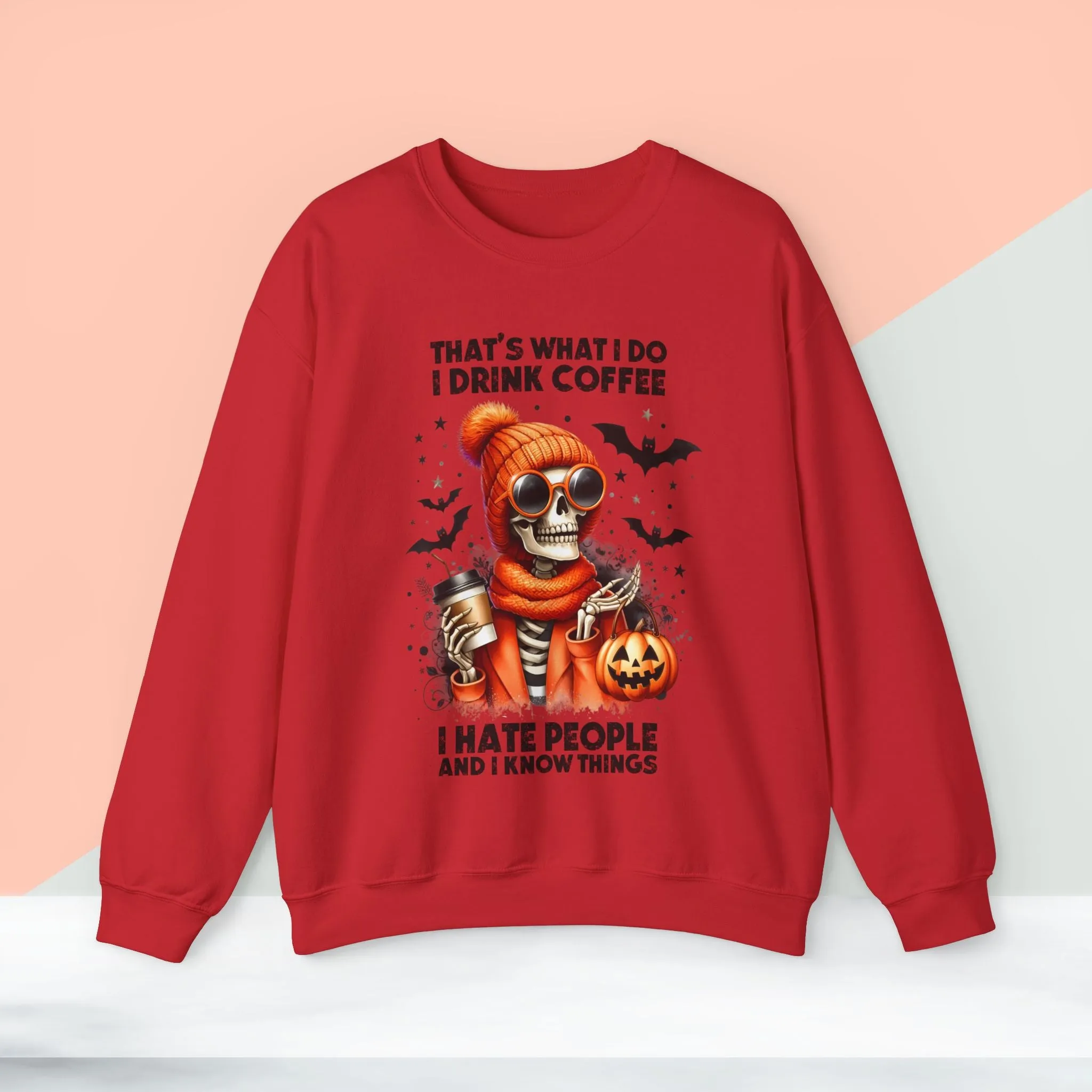 Spooky Halloween Skeleton Sweatshirt, Happy Halloween Sweatshirt - Unisex Heavy Blend Crewneck, Halloween Sweatshirt, Cute Spooky Ghost sweatshirt.