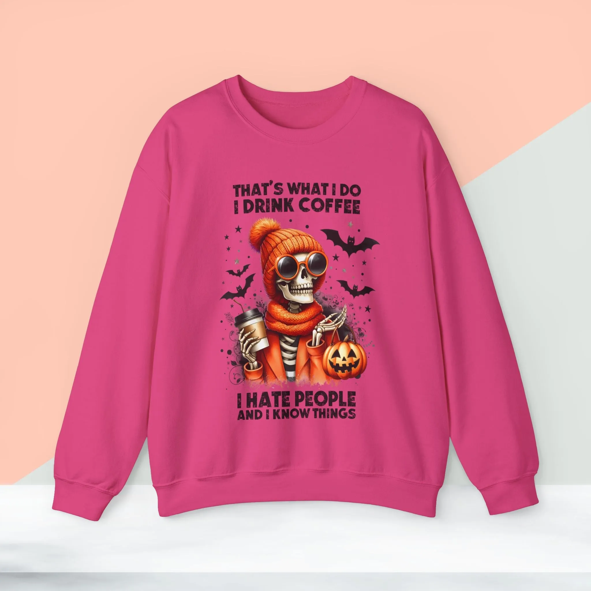 Spooky Halloween Skeleton Sweatshirt, Happy Halloween Sweatshirt - Unisex Heavy Blend Crewneck, Halloween Sweatshirt, Cute Spooky Ghost sweatshirt.