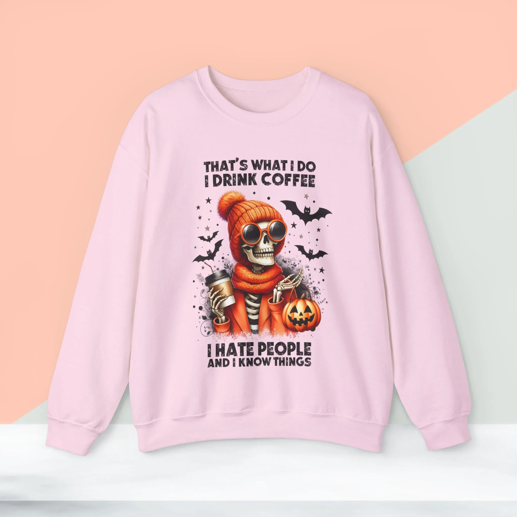 Spooky Halloween Skeleton Sweatshirt, Happy Halloween Sweatshirt - Unisex Heavy Blend Crewneck, Halloween Sweatshirt, Cute Spooky Ghost sweatshirt.