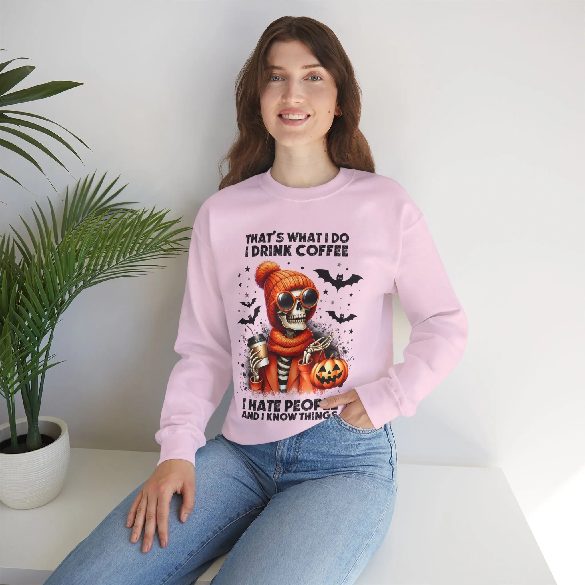 Spooky Halloween Skeleton Sweatshirt, Happy Halloween Sweatshirt - Unisex Heavy Blend Crewneck, Halloween Sweatshirt, Cute Spooky Ghost sweatshirt.