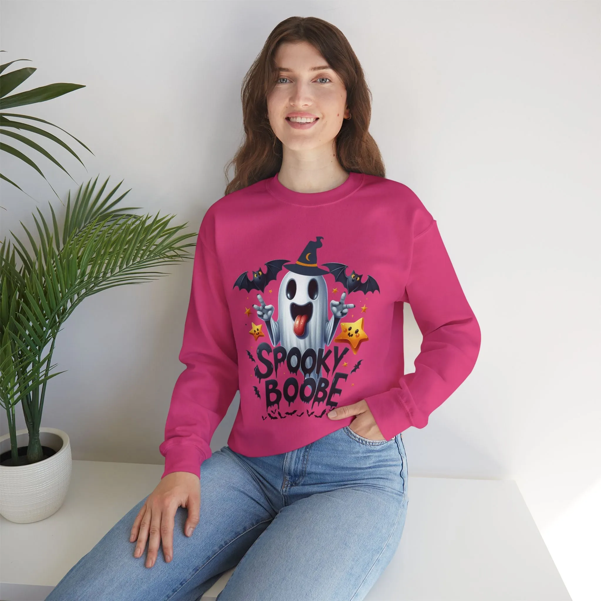 Spooky Halloween Sweatshirt - Unisex Heavy Blend Crewneck, halloween sweatshirt, cute spooky cat sweatshirt.