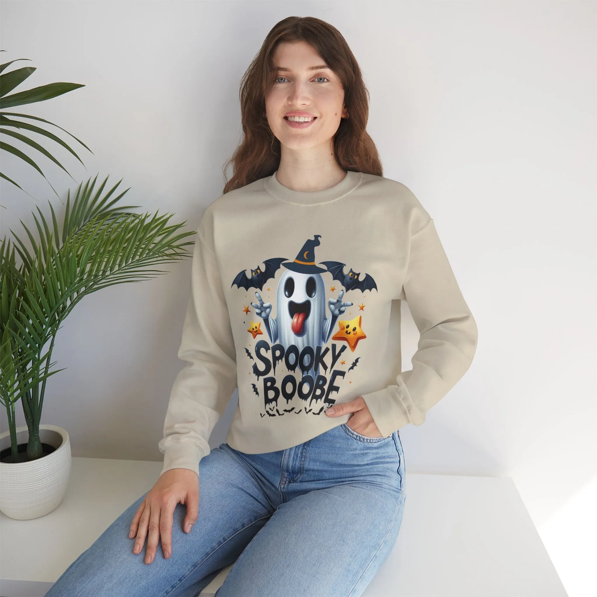 Spooky Halloween Sweatshirt - Unisex Heavy Blend Crewneck, halloween sweatshirt, cute spooky cat sweatshirt.