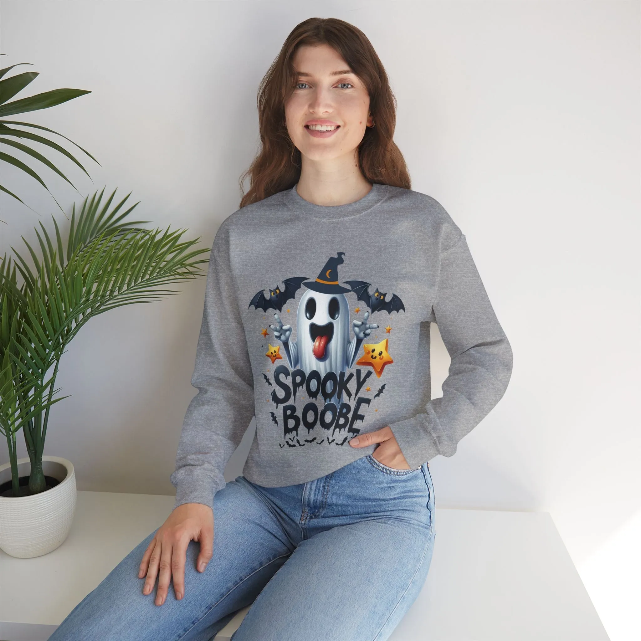 Spooky Halloween Sweatshirt - Unisex Heavy Blend Crewneck, halloween sweatshirt, cute spooky cat sweatshirt.