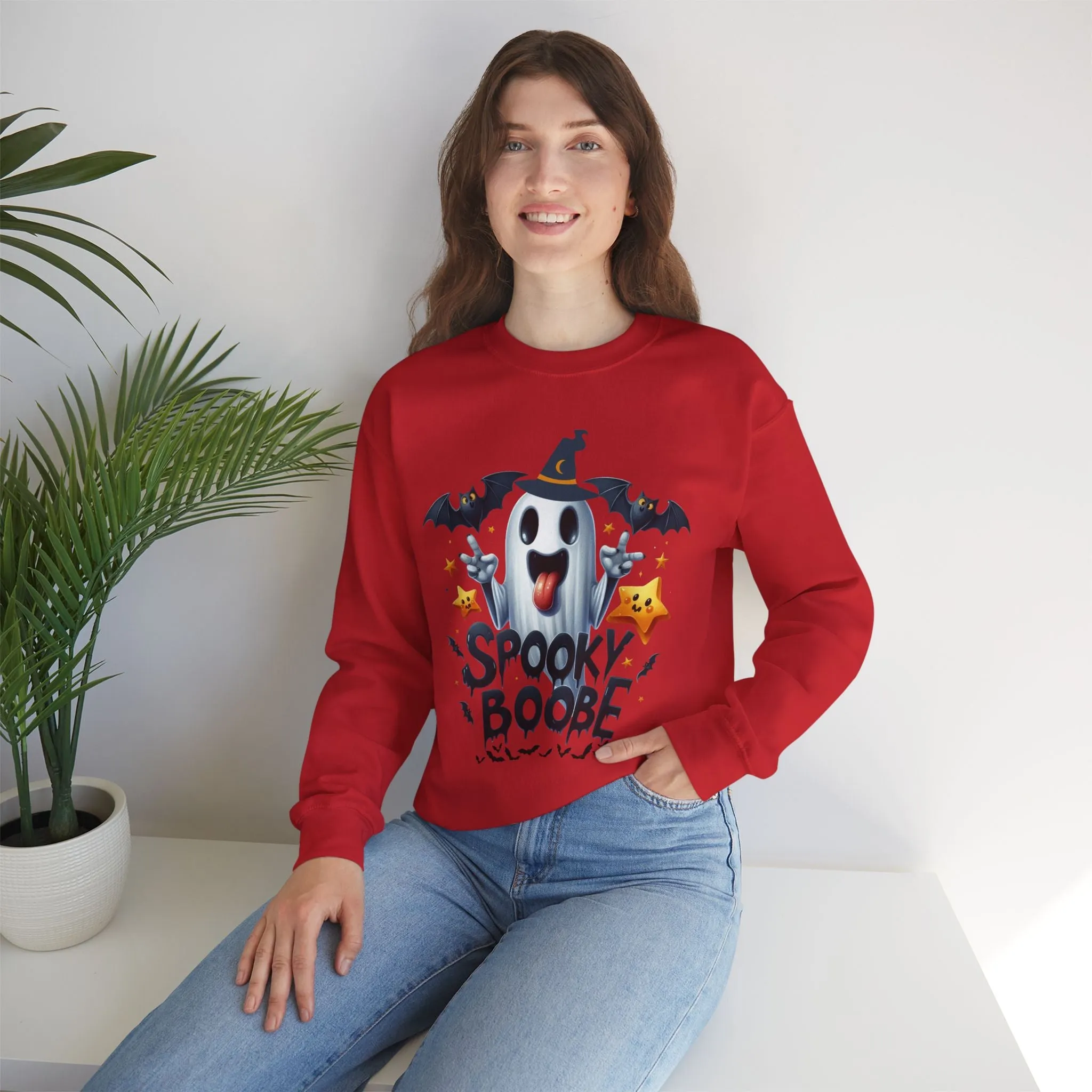 Spooky Halloween Sweatshirt - Unisex Heavy Blend Crewneck, halloween sweatshirt, cute spooky cat sweatshirt.