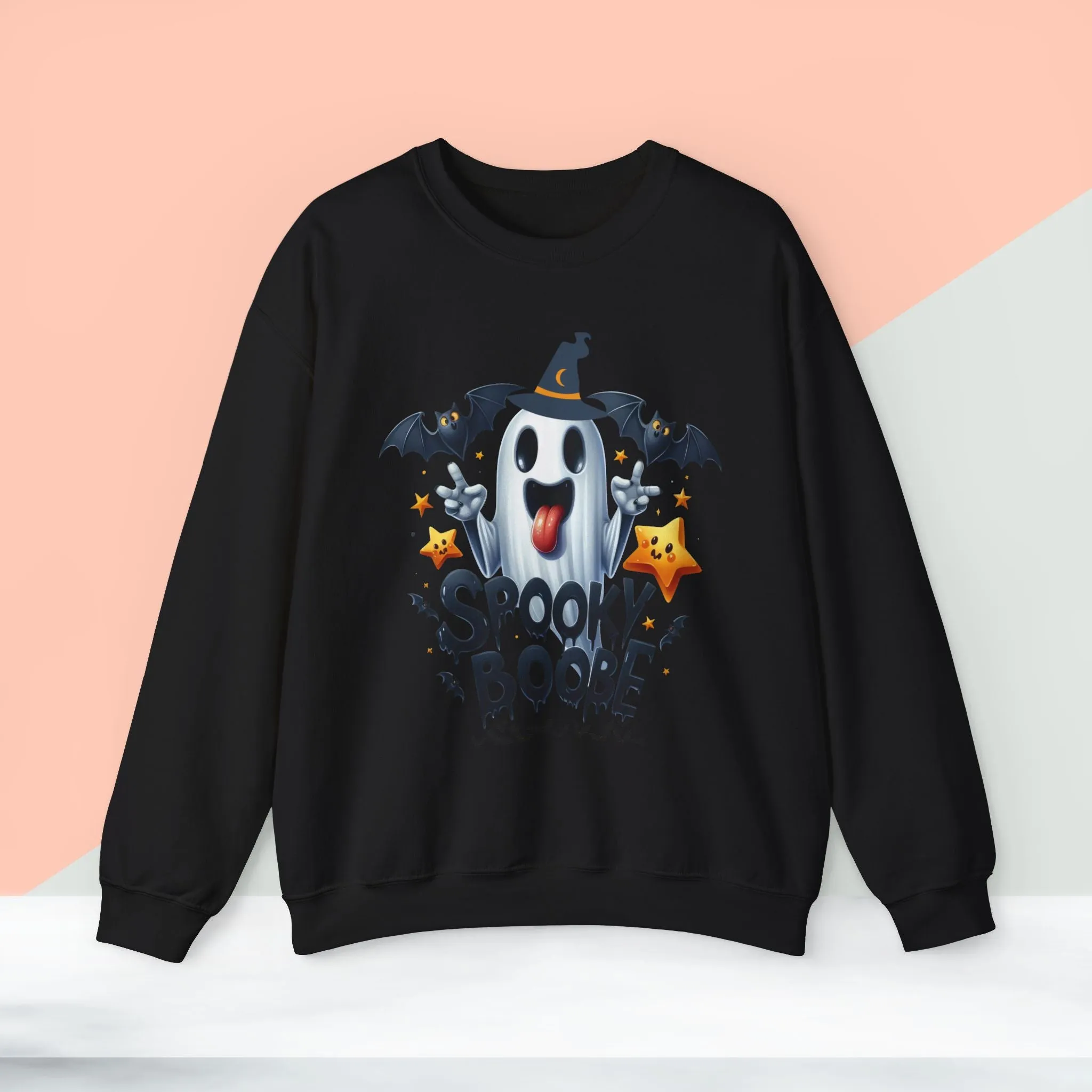 Spooky Halloween Sweatshirt - Unisex Heavy Blend Crewneck, halloween sweatshirt, cute spooky cat sweatshirt.