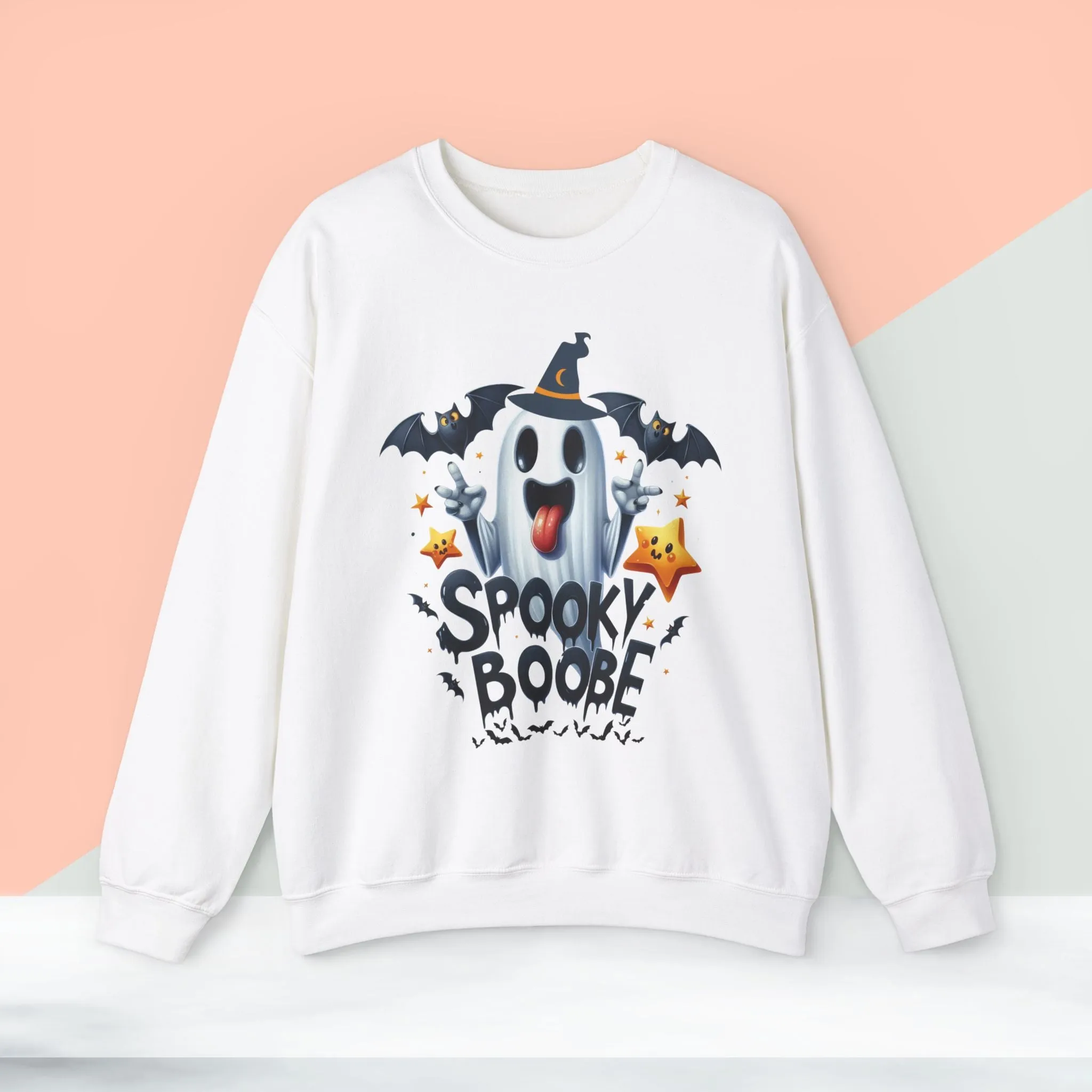 Spooky Halloween Sweatshirt - Unisex Heavy Blend Crewneck, halloween sweatshirt, cute spooky cat sweatshirt.