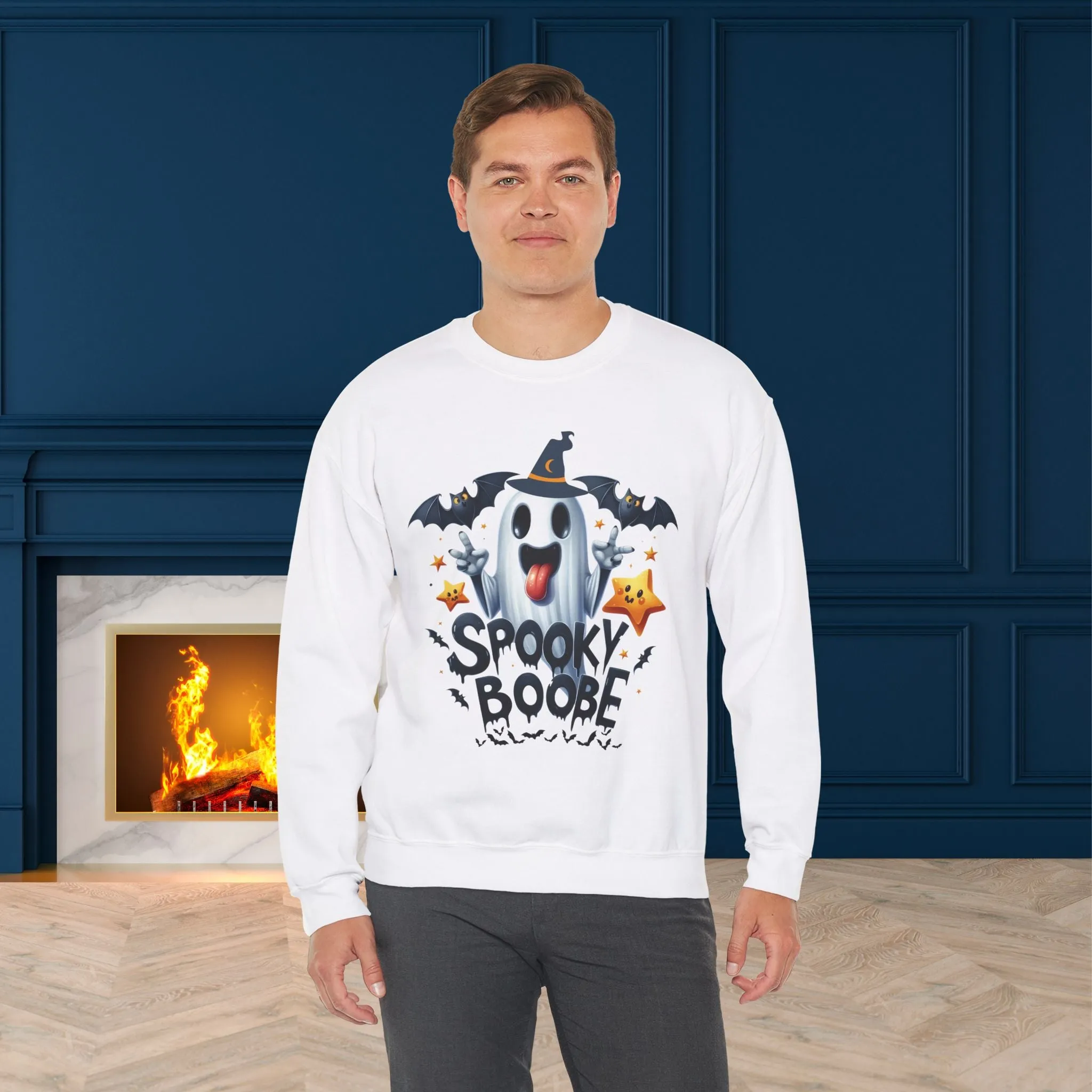 Spooky Halloween Sweatshirt - Unisex Heavy Blend Crewneck, halloween sweatshirt, cute spooky cat sweatshirt.