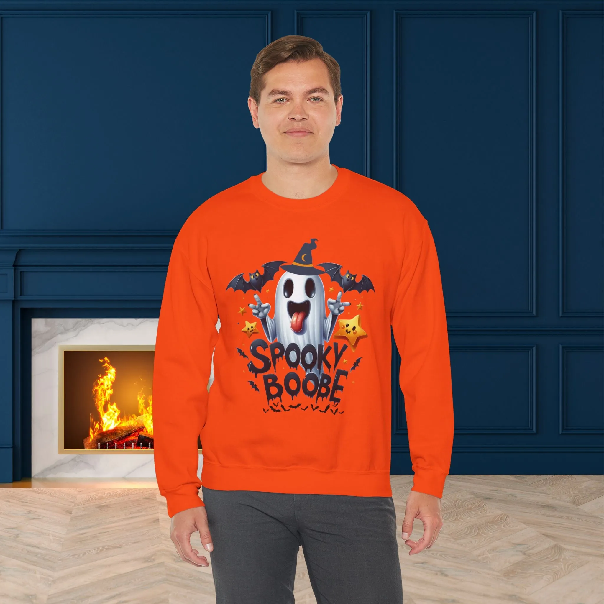 Spooky Halloween Sweatshirt - Unisex Heavy Blend Crewneck, halloween sweatshirt, cute spooky cat sweatshirt.