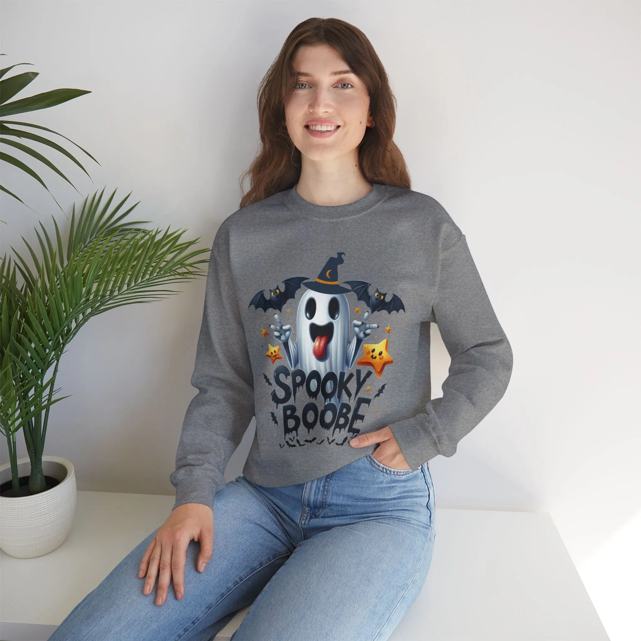 Spooky Halloween Sweatshirt - Unisex Heavy Blend Crewneck, halloween sweatshirt, cute spooky cat sweatshirt.