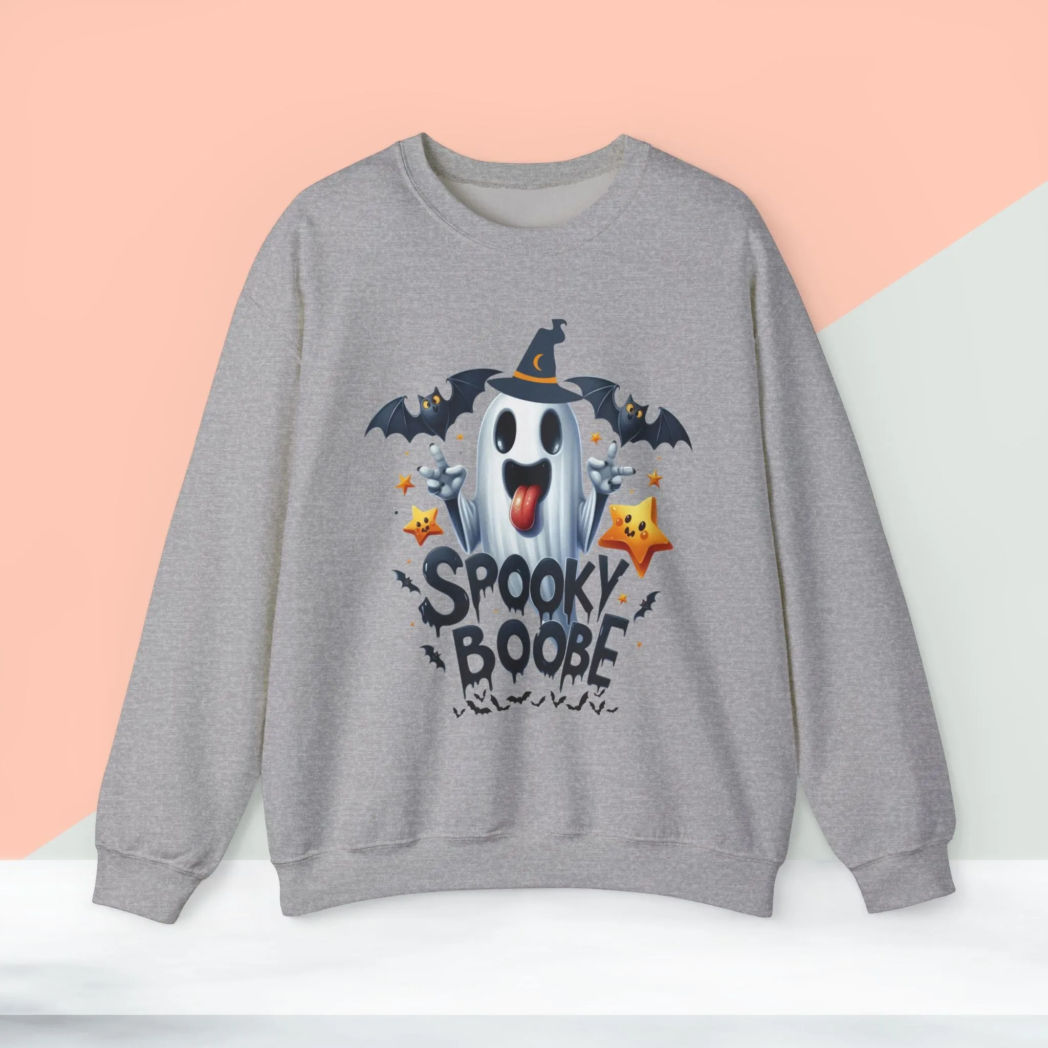 Spooky Halloween Sweatshirt - Unisex Heavy Blend Crewneck, halloween sweatshirt, cute spooky cat sweatshirt.