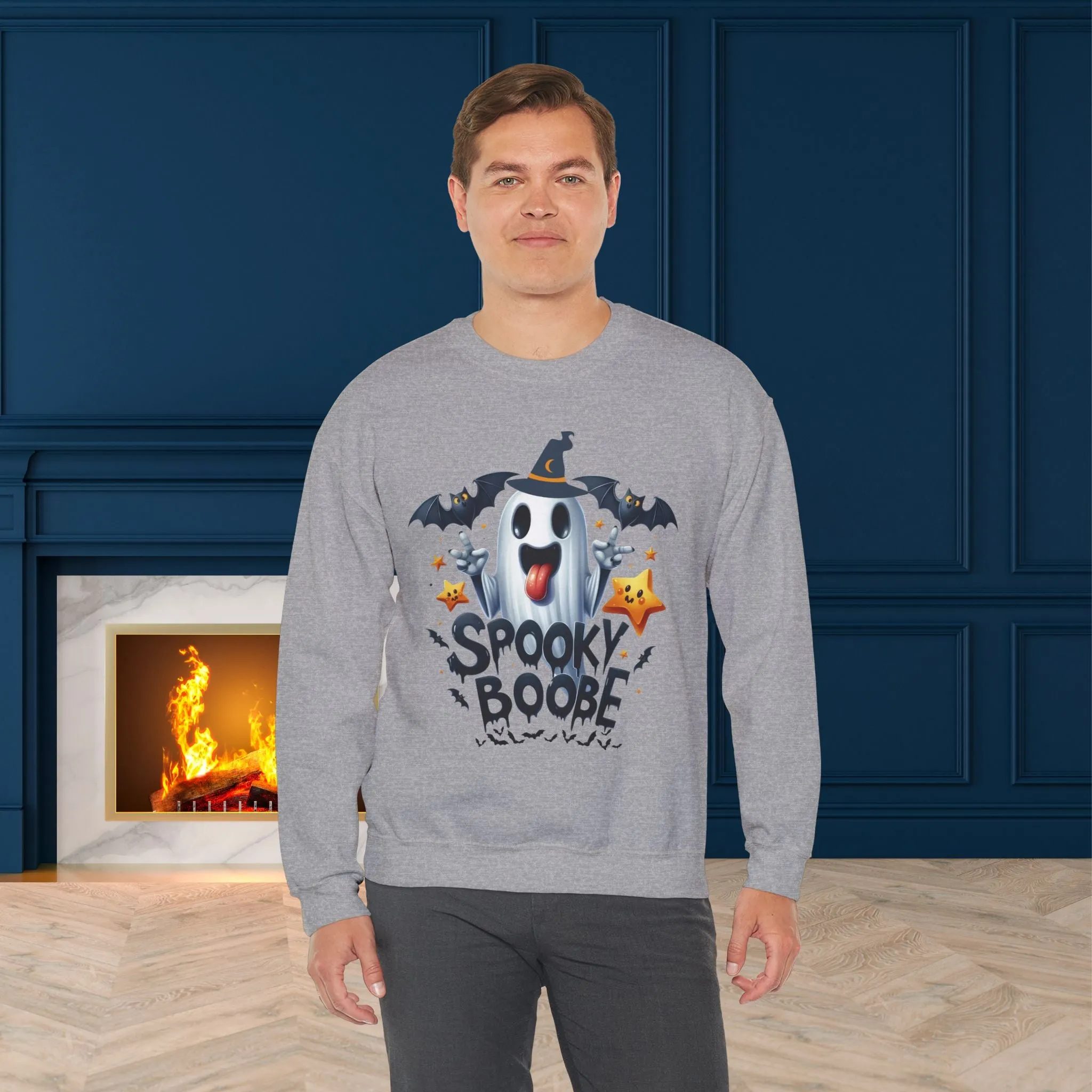 Spooky Halloween Sweatshirt - Unisex Heavy Blend Crewneck, halloween sweatshirt, cute spooky cat sweatshirt.