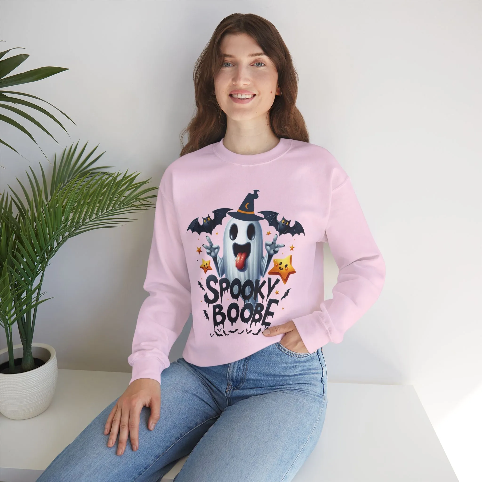 Spooky Halloween Sweatshirt - Unisex Heavy Blend Crewneck, halloween sweatshirt, cute spooky cat sweatshirt.