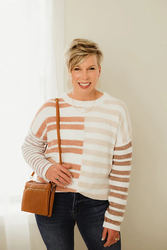 Stripe Blocked Slouchy Sweater