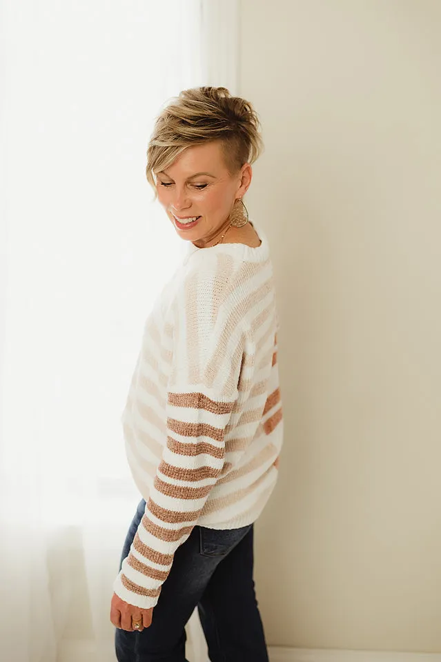 Stripe Blocked Slouchy Sweater