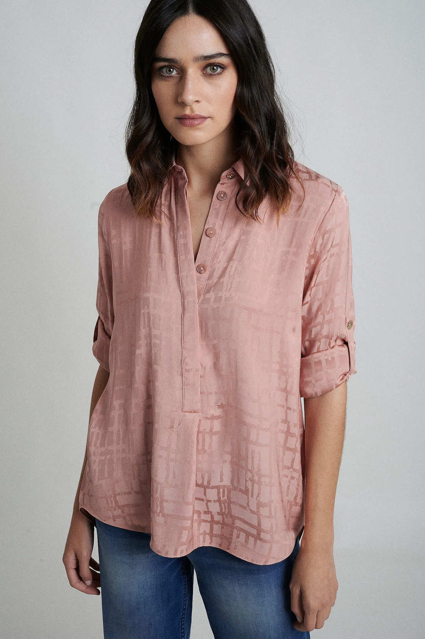 Sustainable fabric blend blouse