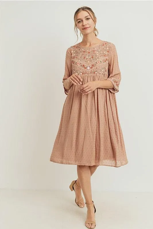 Swiss Dot Embroidered Dress