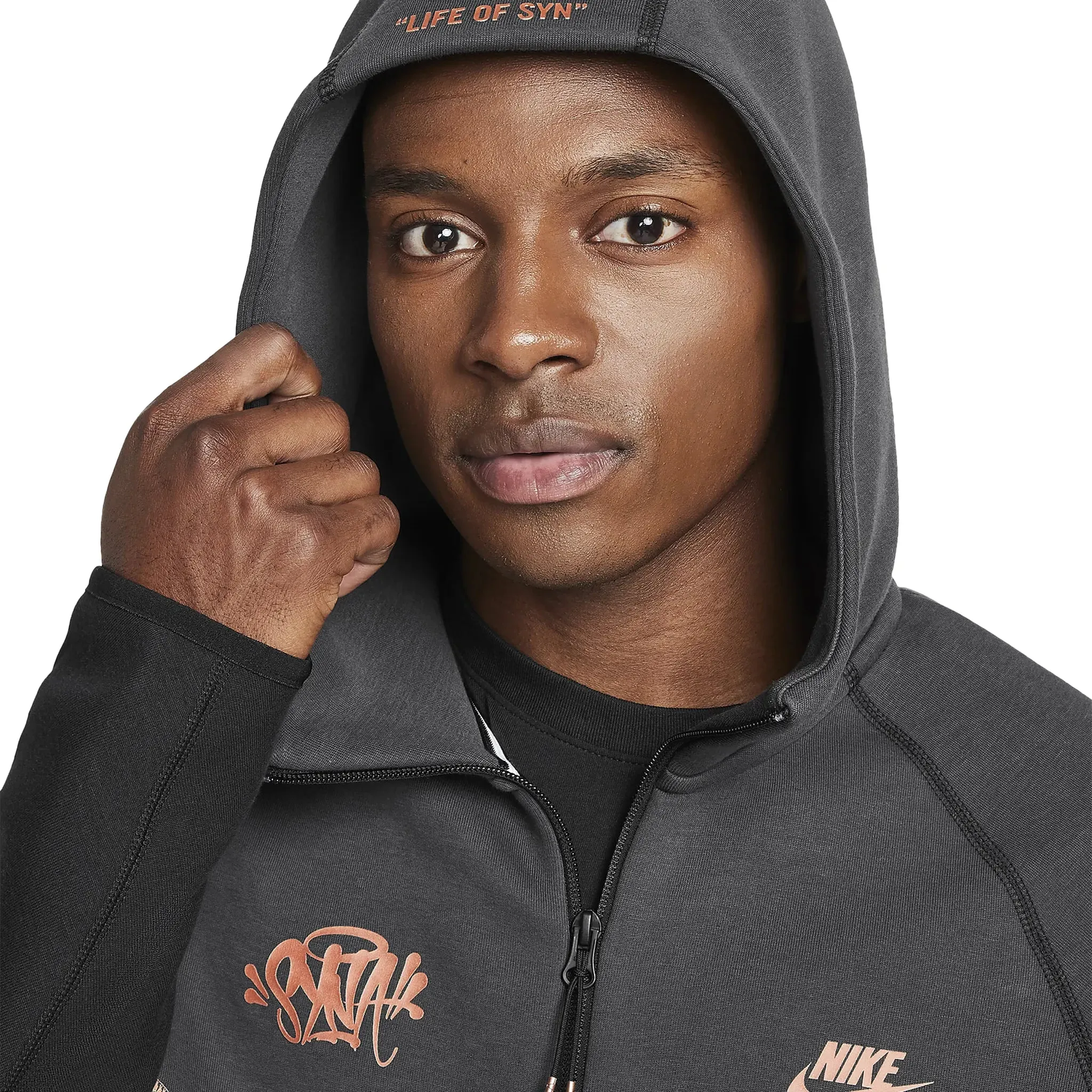 Syna World x Nike Central Cee Tech Fleece Black Hoodie