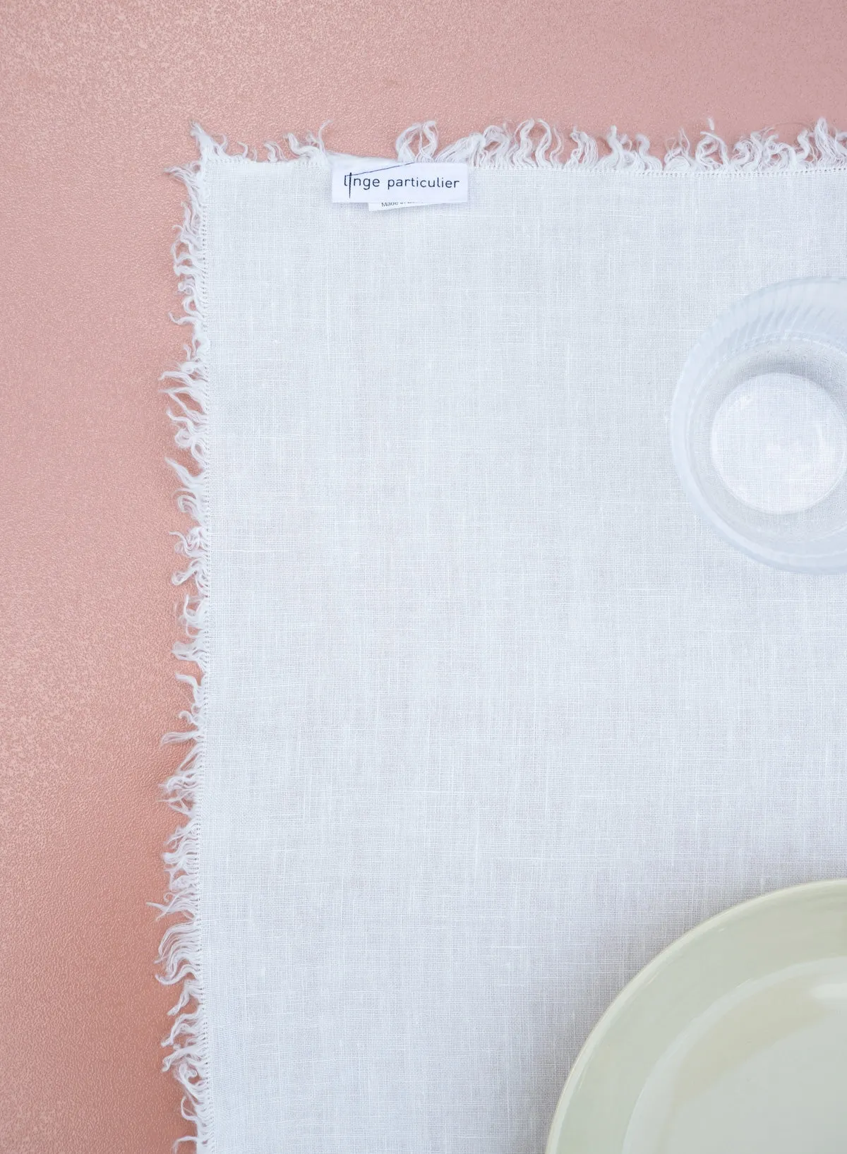 Table Napkin with Fringes, Off White - Linge Particulier