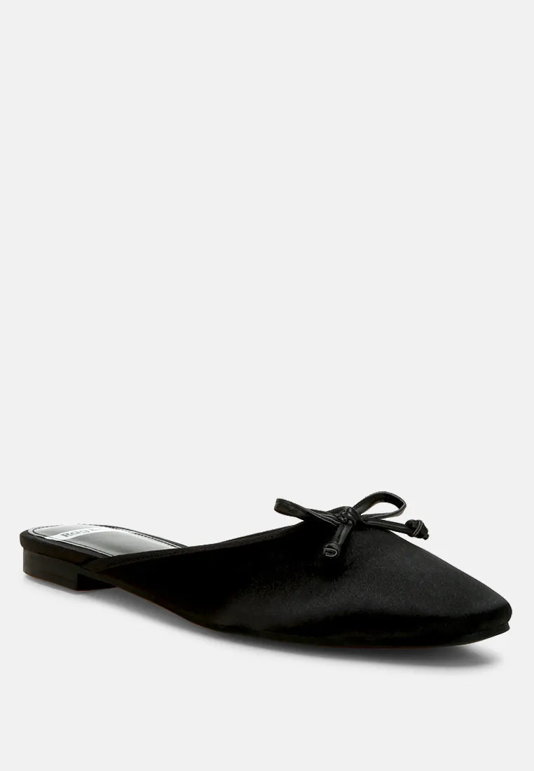 Taylena Satin Bow Detail Mules