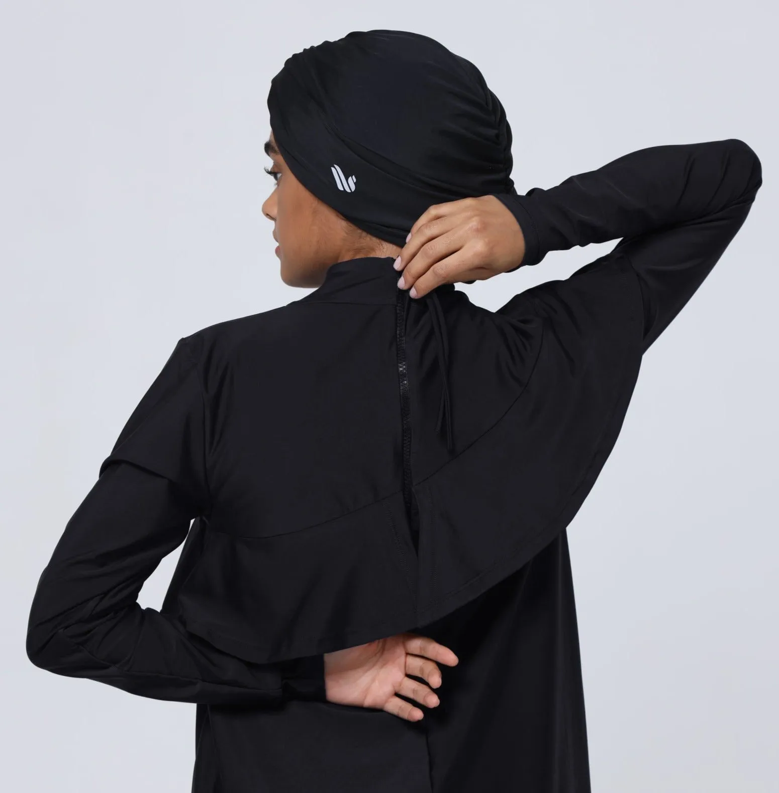 The Ruffle Modest Swim Tunic - Black