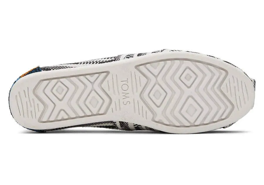 Toms Womens Alpargata Black Striped Global Woven