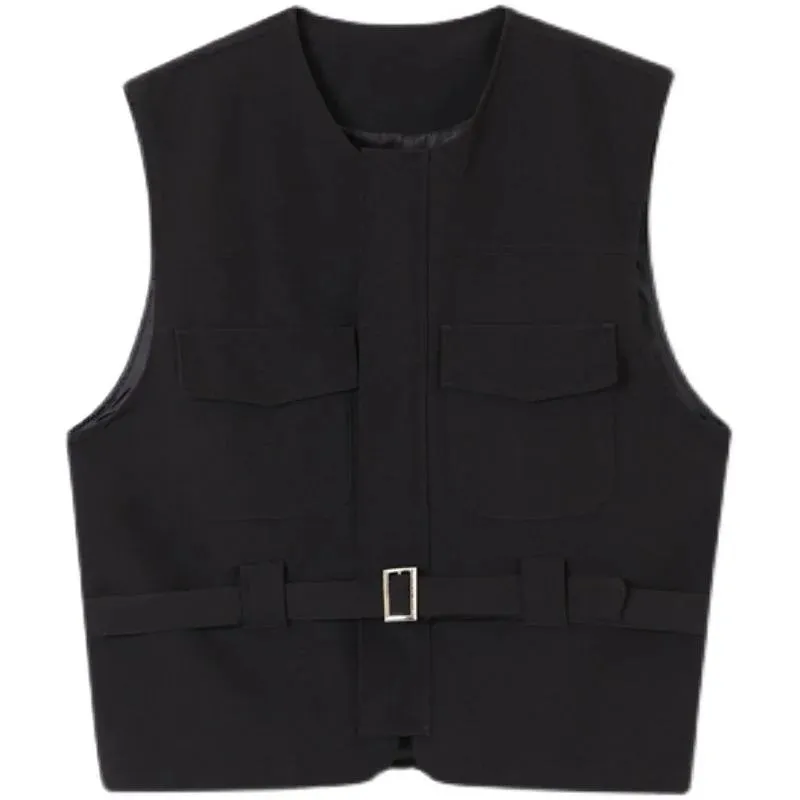 Trend Men's Jacket Vest Korean Style Sleeveless Coat Male Autumn O-Collar Tank Top Elgance Fashion Clothing 9A0977