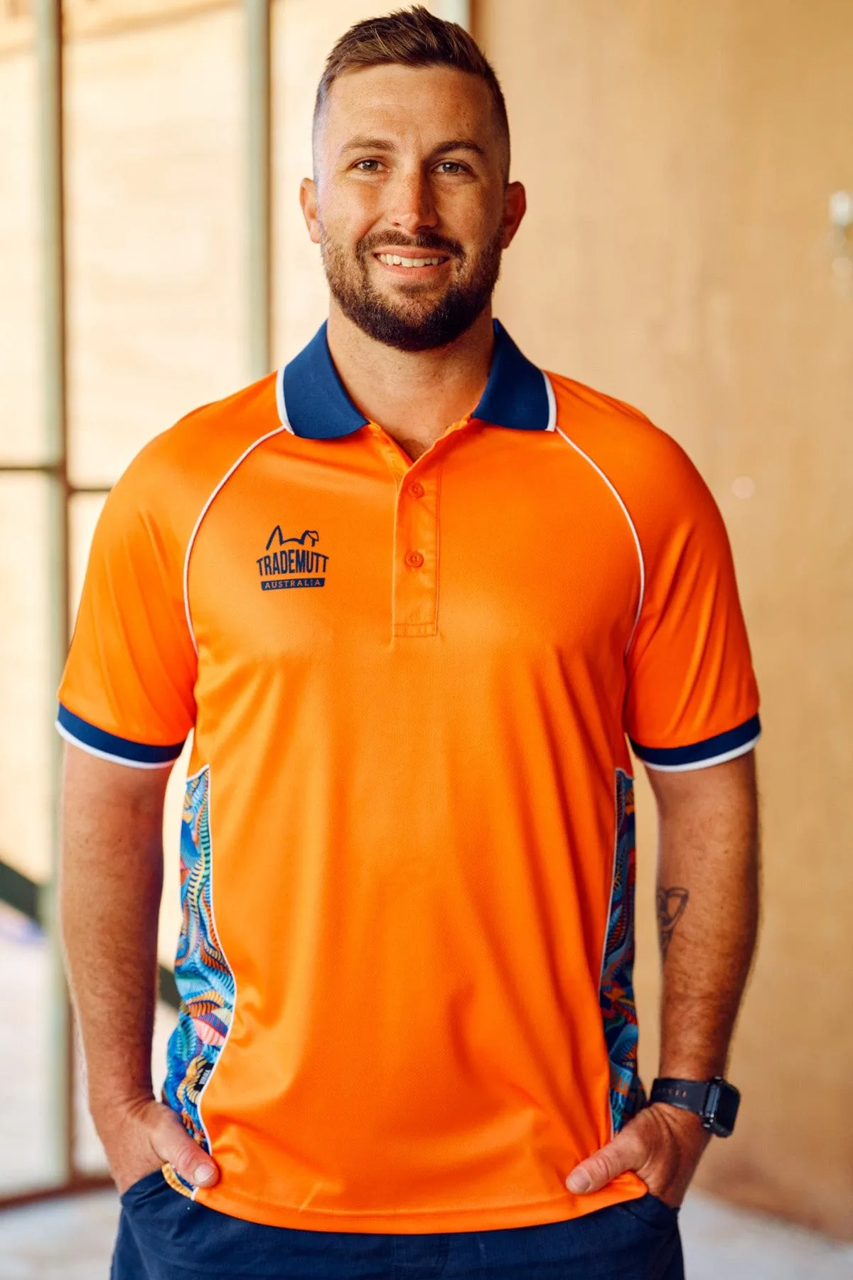 Unisex Orange Snazzy Polo