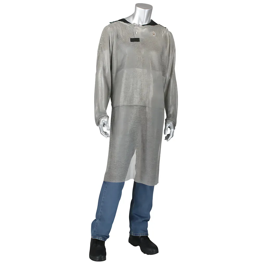 US Mesh USM-4352L-XL Stainless Steel Mesh Tunic with Extended Apron Front with Belly Guard