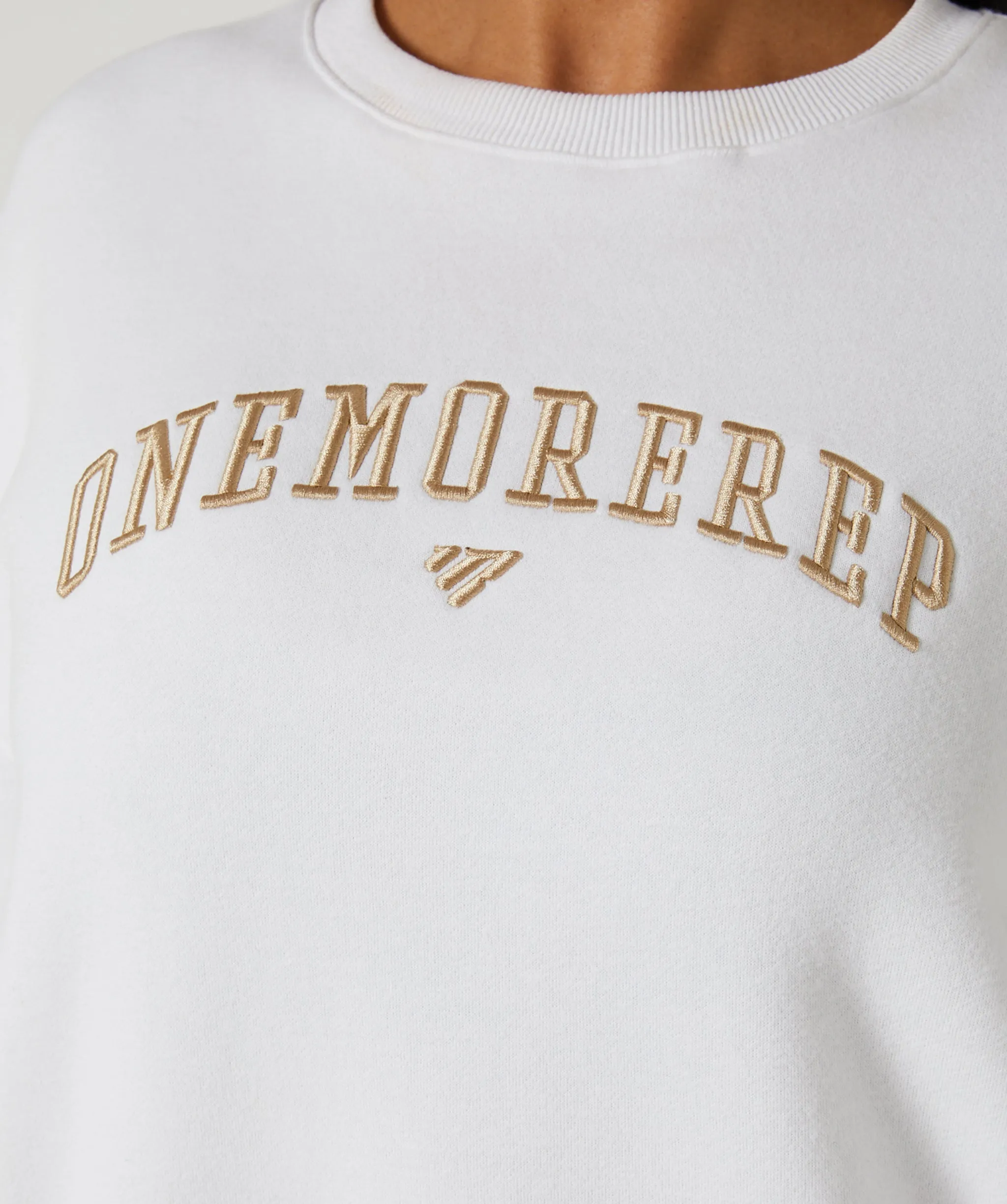 Varsity Crewneck Jumper White/Tan