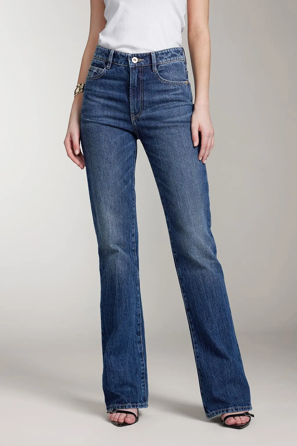 Vintage Flared Jeans In Navy Blue