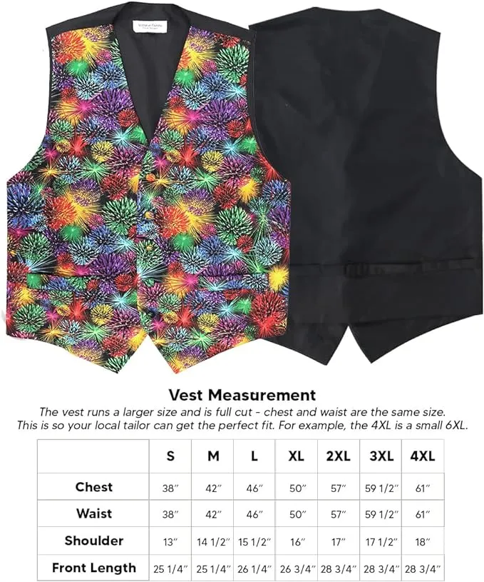 Vittorio Farina Men's Mardi Gras Satin Vest and Bow Tie Set