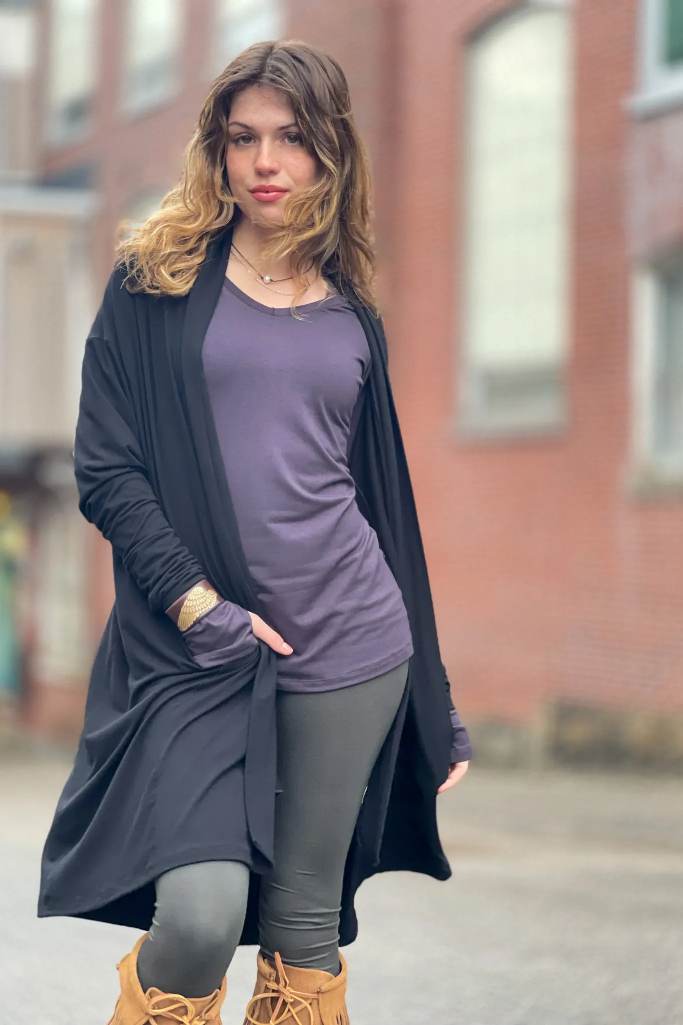 VNECK long sleeve tunic shirt