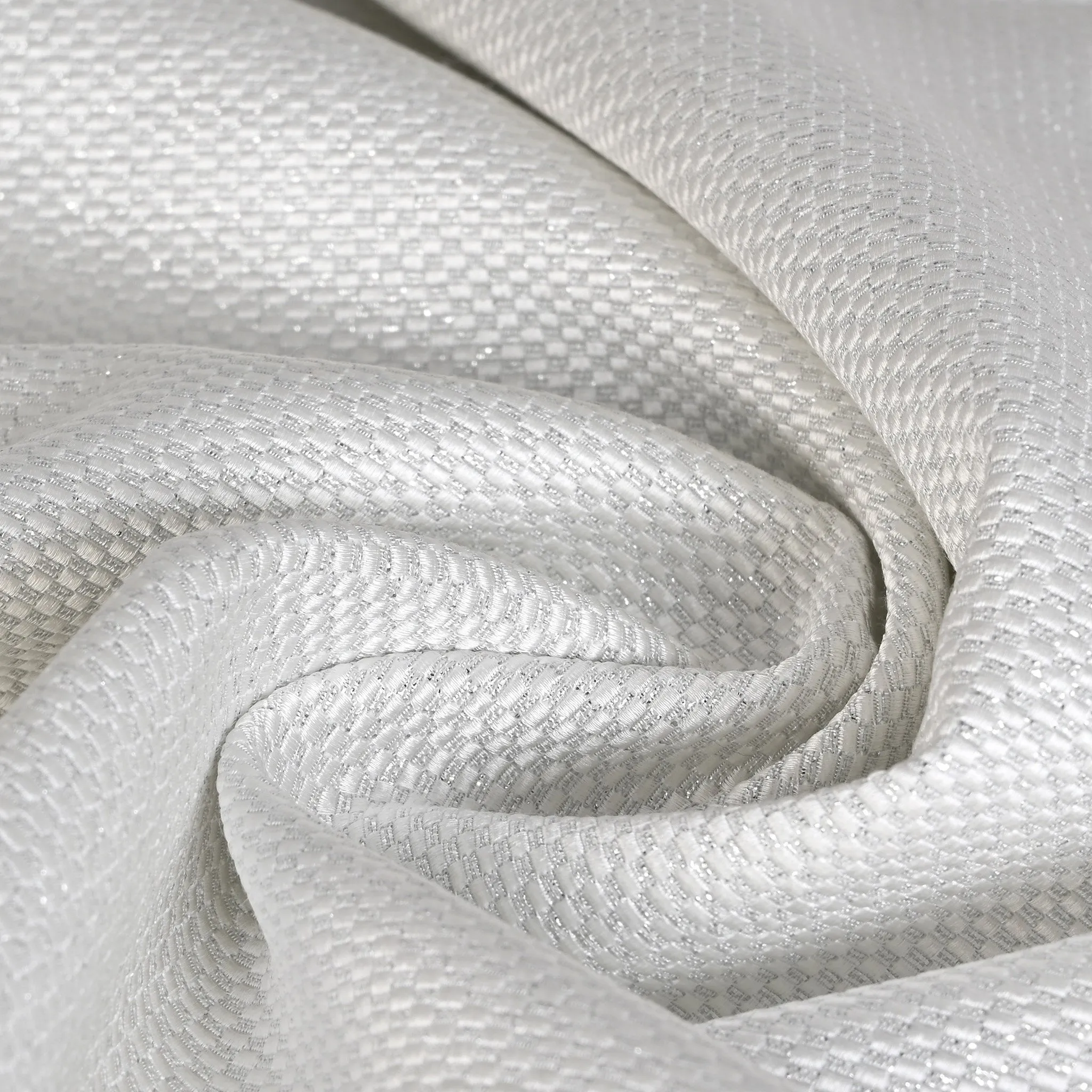 White & Silver Fancy Jacquard 2812