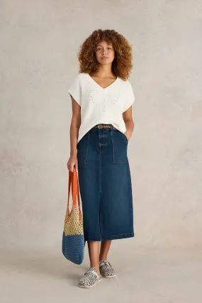 White Stuff Maren Mid Denim Midi Skirt