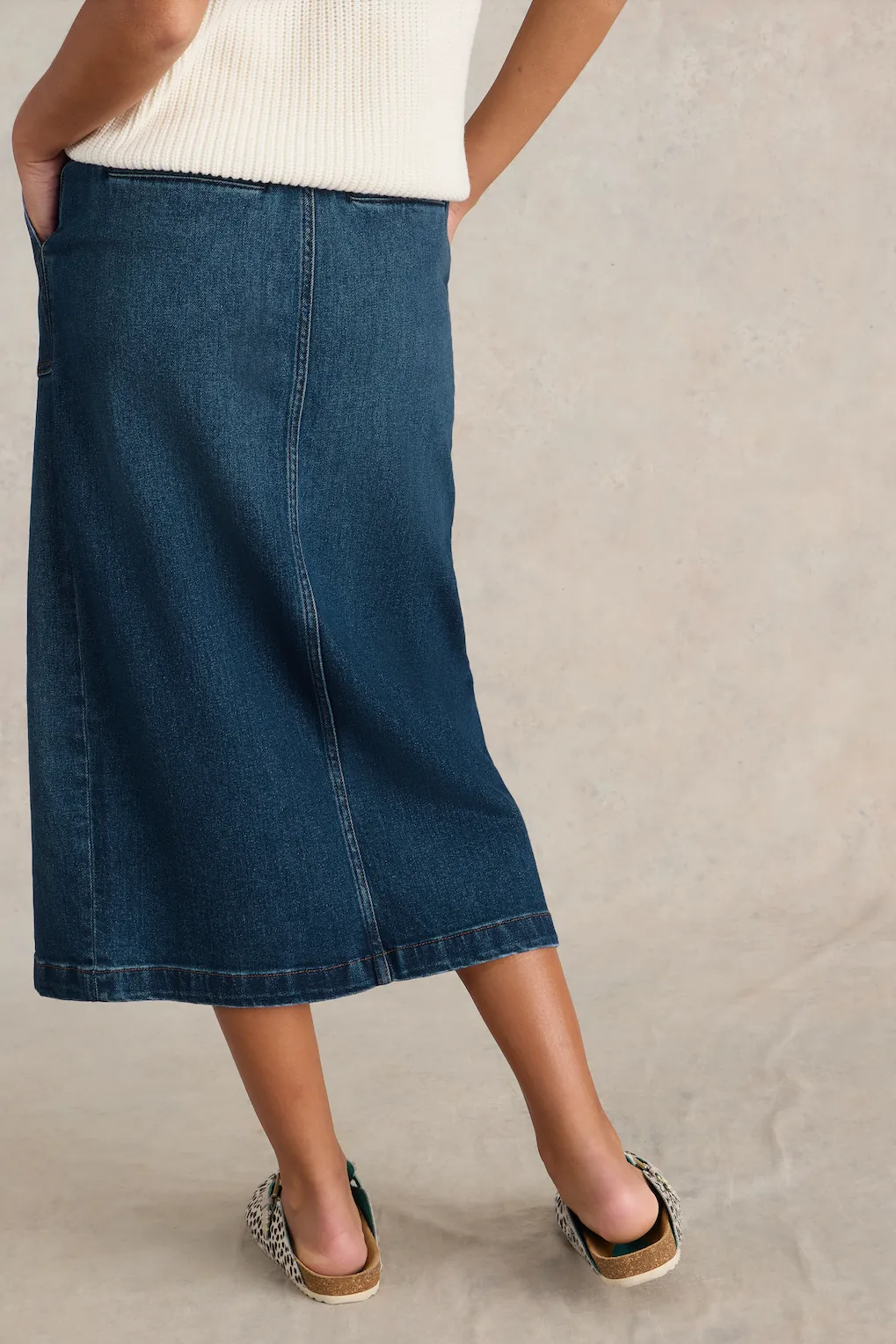 White Stuff Maren Mid Denim Midi Skirt