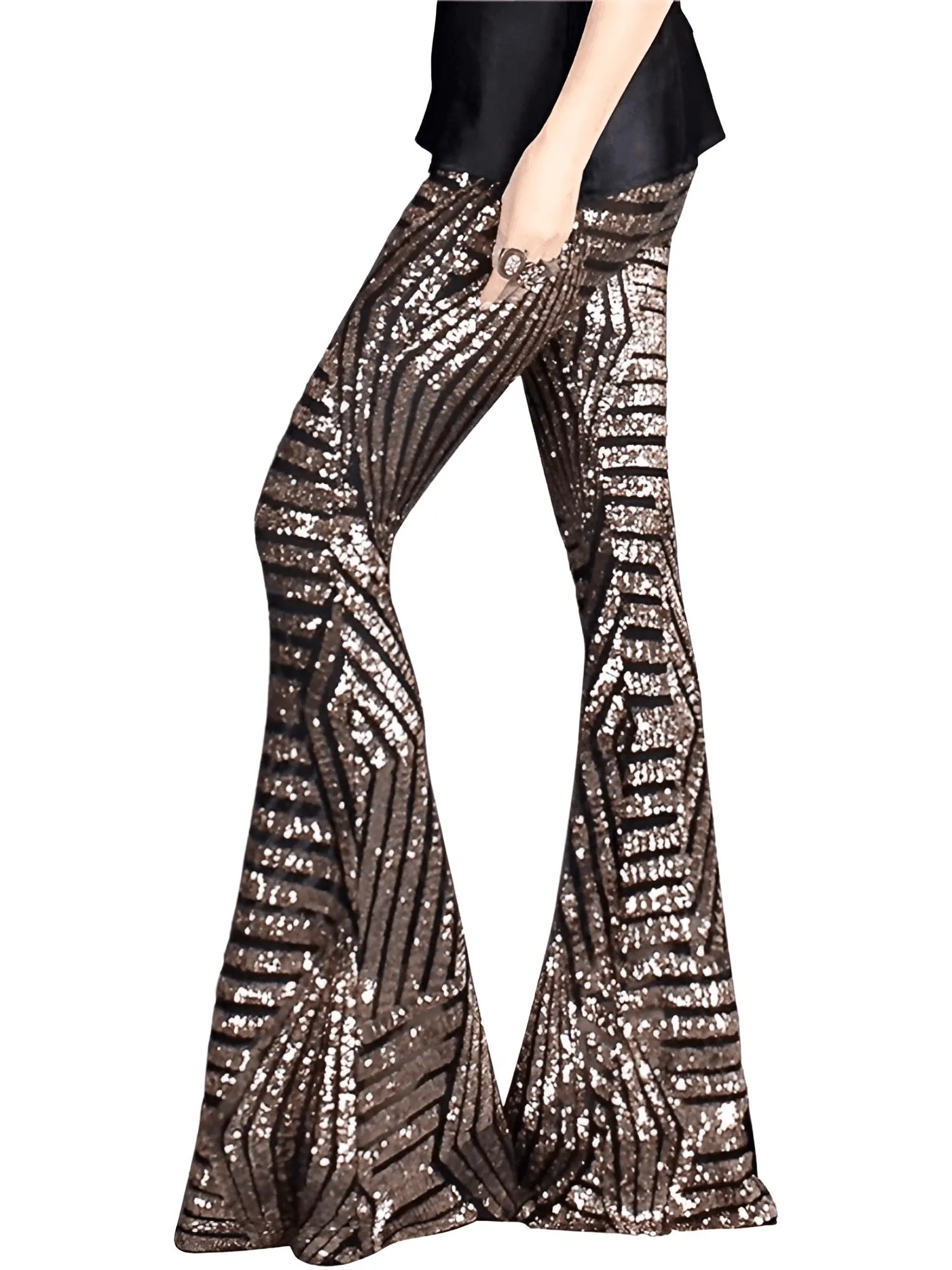 Women's Loose Wide-Leg High-Waist Sequin Pants