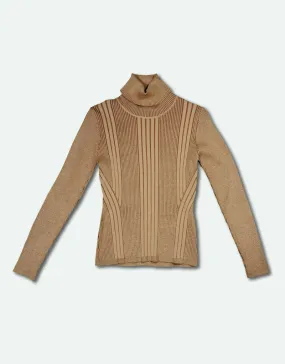 Women's Mari Roll Nk Jumper - Tobacco Brown