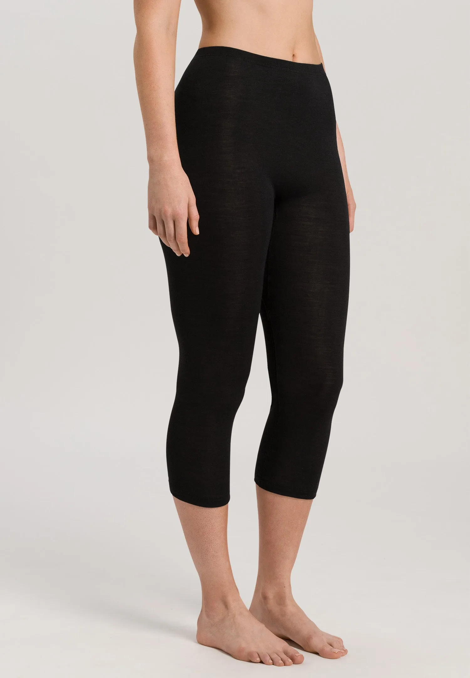 Woolen Silk W Crop Leggings | Black 71419-018