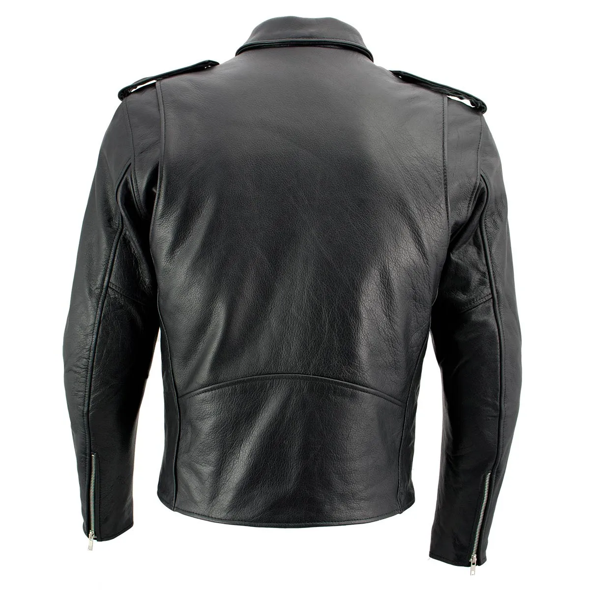 Xelement B7100 Men's 'Classic' Black TOP GRADE Leather Motorcycle Biker Jacket