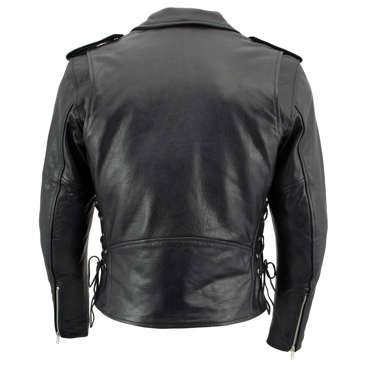 Xelement B7103 Men's 'Ruffian' Classic Black Motorcycle Side Lace