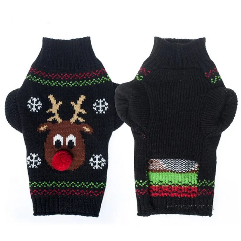 Xmas Pet Dog Clothes Reindeer Design Sweater For Small Dogs Christmas Warm Puppy Coat Chihuahua knitwear Pullover Elk Costumes