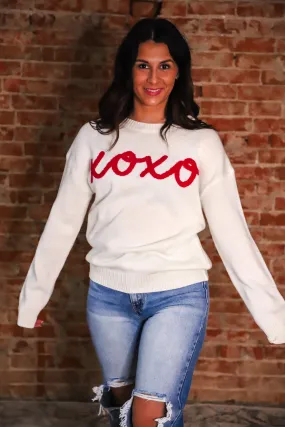 XOXO Puffy Embroidered Sweater