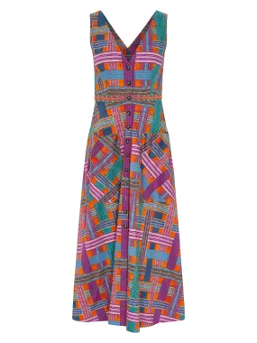 Zoey Cutout Dress in Basketweave Sun